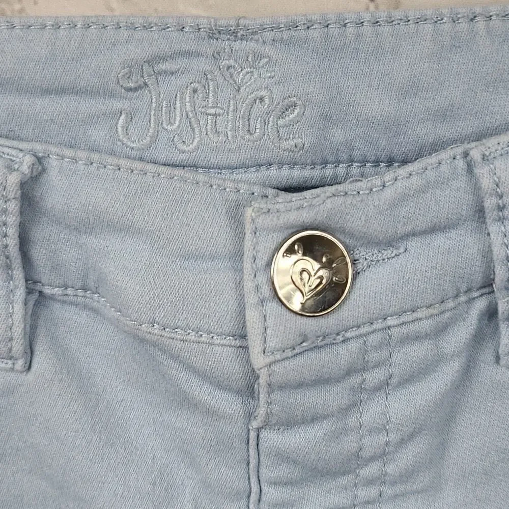 Justice Girls 12 Slim Jeggings Light Wash Pull On Skinny Jeans Stretch School